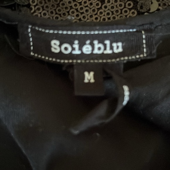 SOIEBLU Sequin Spaghetti Strap Black Mini Dress Y2K - Picture 5 of 7